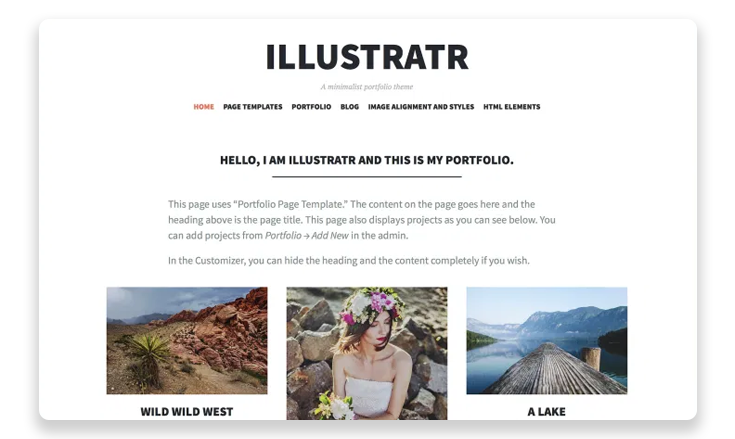 wordpress free minimalist portfolio theme